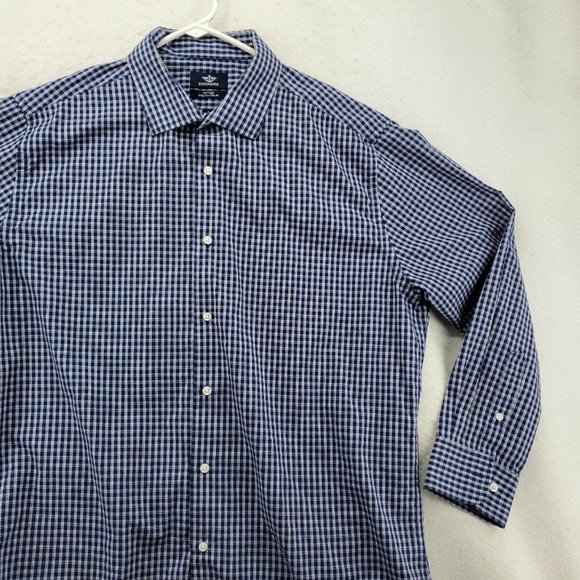 Dockers Shirt Men's Long Sleeve Casual Button Up Collared Plaid Blue Large - Picture 6 of 12